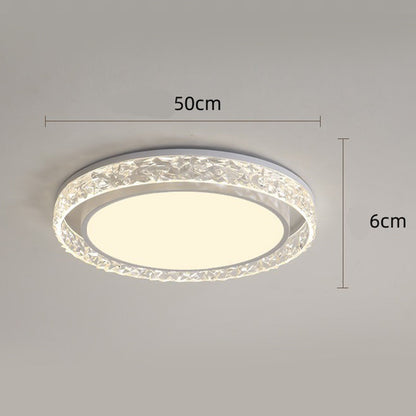 תאורת תקרה LED קריסטל היילו | שלט רחוק, עמעום, התקנה שטוחה