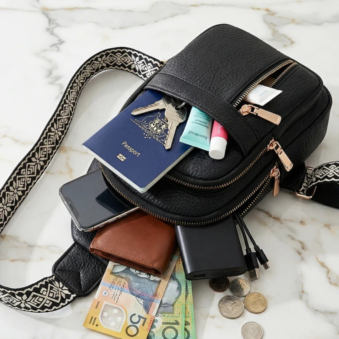 Crossbody taske med tyverisikring, skuldertaske til rejse