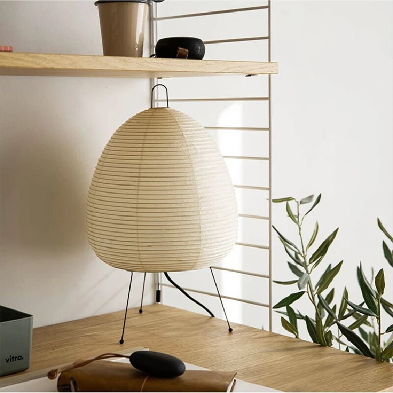 Lampă de masă din hârtie de orez japoneză | Iluminat minimalist Zen