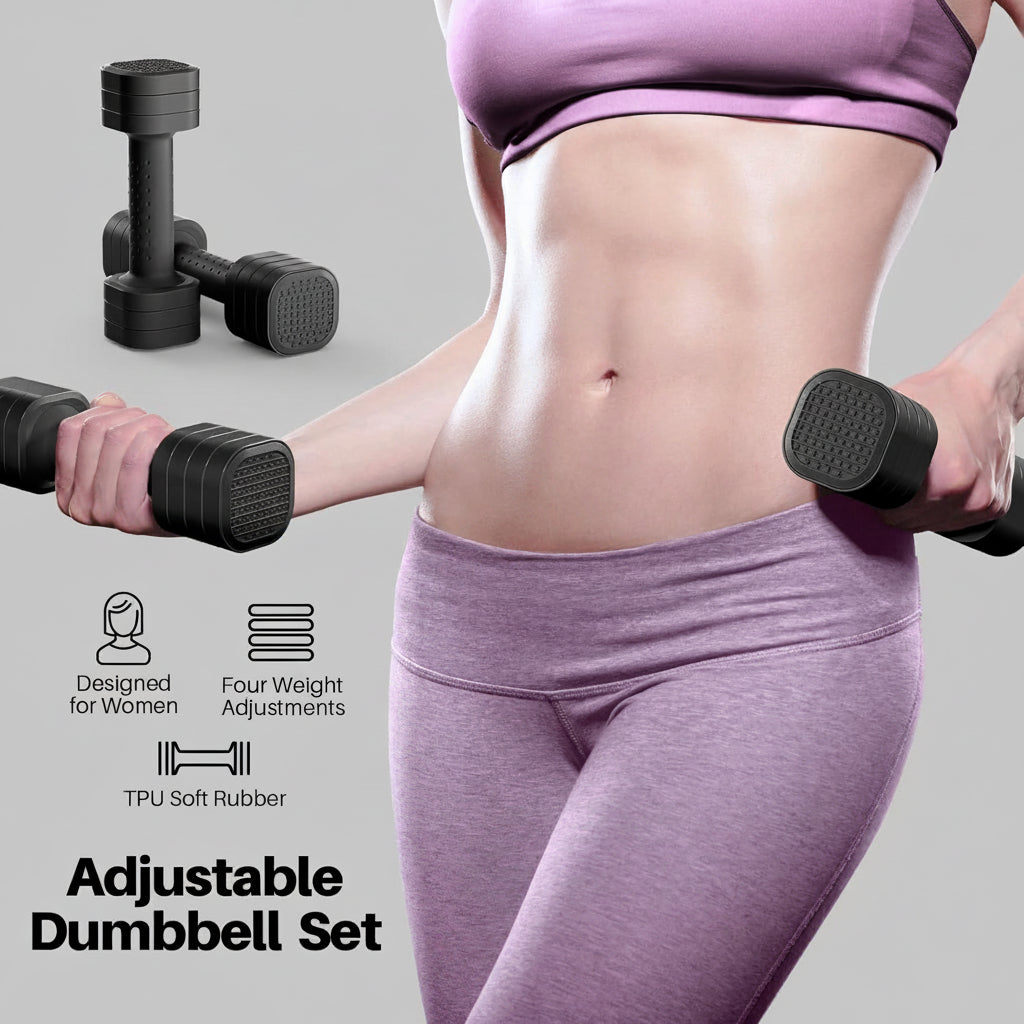 Conjunto de Halteres Ajustáveis para Mulheres com Pegada Suave para Treino