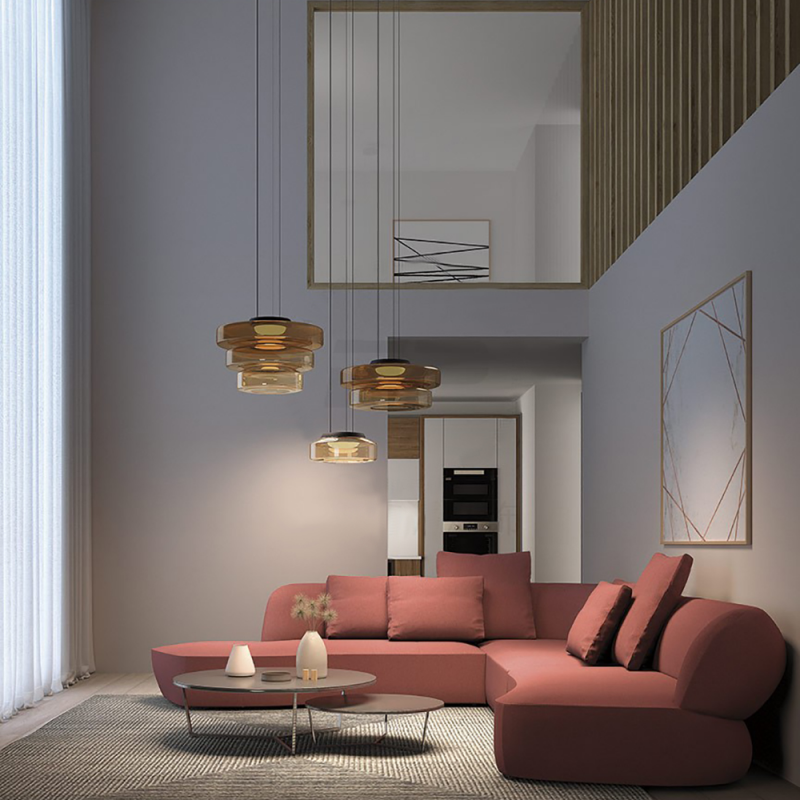Glass Pendant Lamp | Bauhaus Style Hanging Light