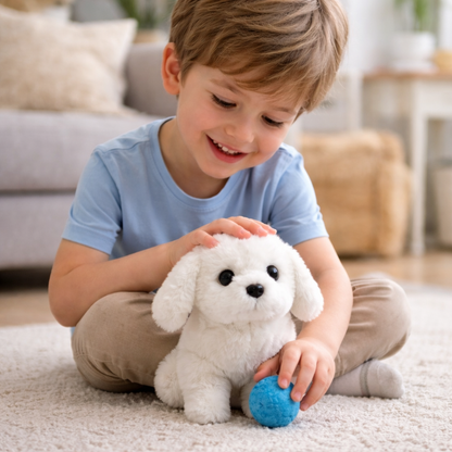 Brinquedo de Pelúcia Cachorrinho Interativo Cão Realista Móvel e Macio
