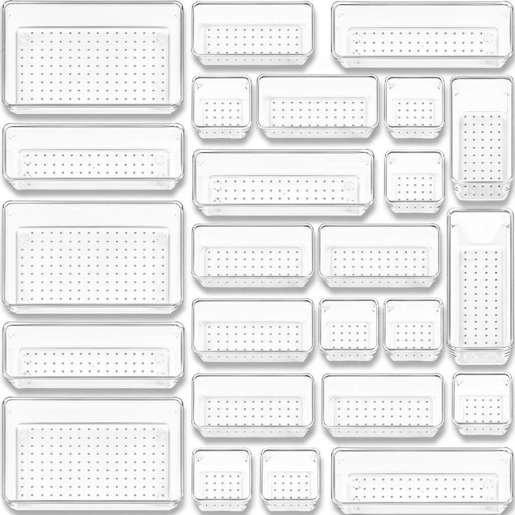 Set di vassoi in plastica per organizzare i cassetti Cucina Ufficio Bagno