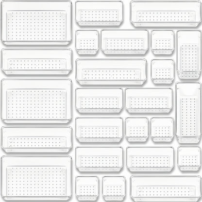 Set di vassoi in plastica per organizzare i cassetti Cucina Ufficio Bagno
