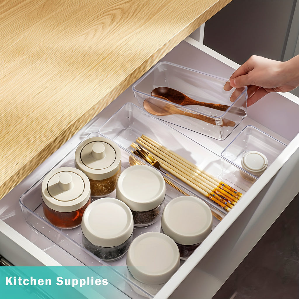 Set di vassoi in plastica per organizzare i cassetti Cucina Ufficio Bagno
