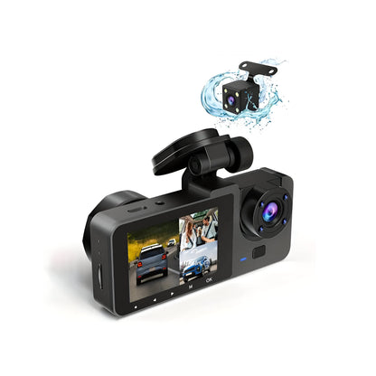 Cámara de tablero con doble lente Grabadora de conducción para automóvil 1080P Monitor de estacionamiento