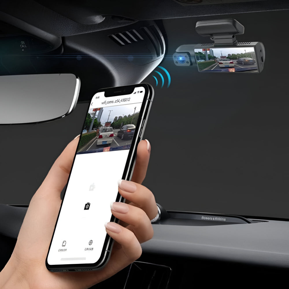 Cámara de tablero con doble lente Grabadora de conducción para automóvil 1080P Monitor de estacionamiento