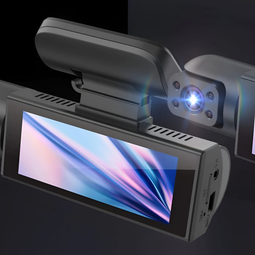 Cámara de tablero con doble lente Grabadora de conducción para automóvil 1080P Monitor de estacionamiento