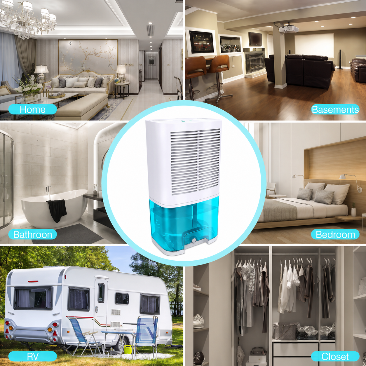 Dehumidifier Cooling Portable Home Moisture Remover
