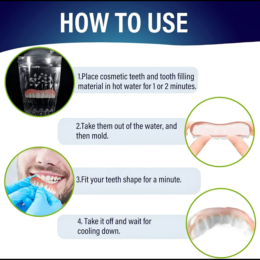 Denture Kit Teeth Replacement Silicone Fit Dental Set