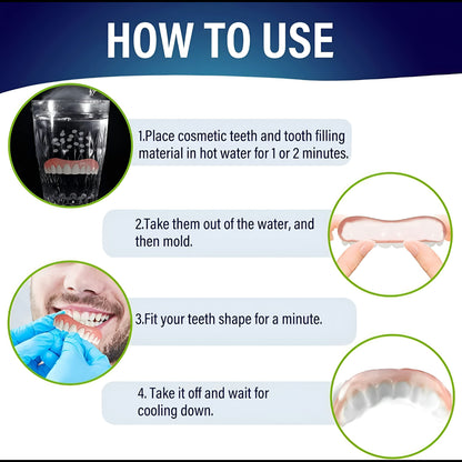 Denture Kit Teeth Replacement Silicone Fit Dental Set