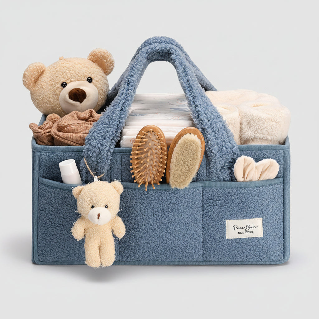 Baby Organizer Korb Plüsch Windeln Zubehör Aufbewahrung – DecorsDeluxe