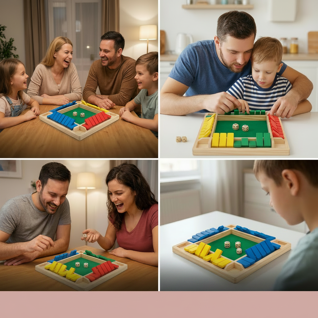 Brettspiel Holz-Würfelspiel Familiäres Mathe-Lernspiel Tischspiel