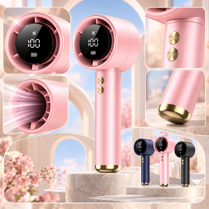 Digital Display Handheld Fan Quiet Rechargeable Portable