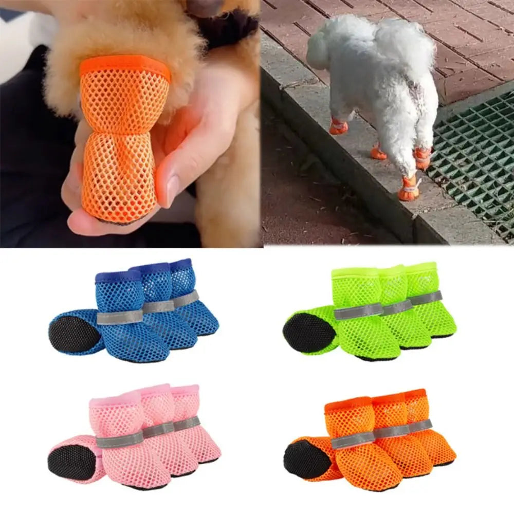 נעלי כלבים נגד החלקה מגפיים מתכווננים לכפות