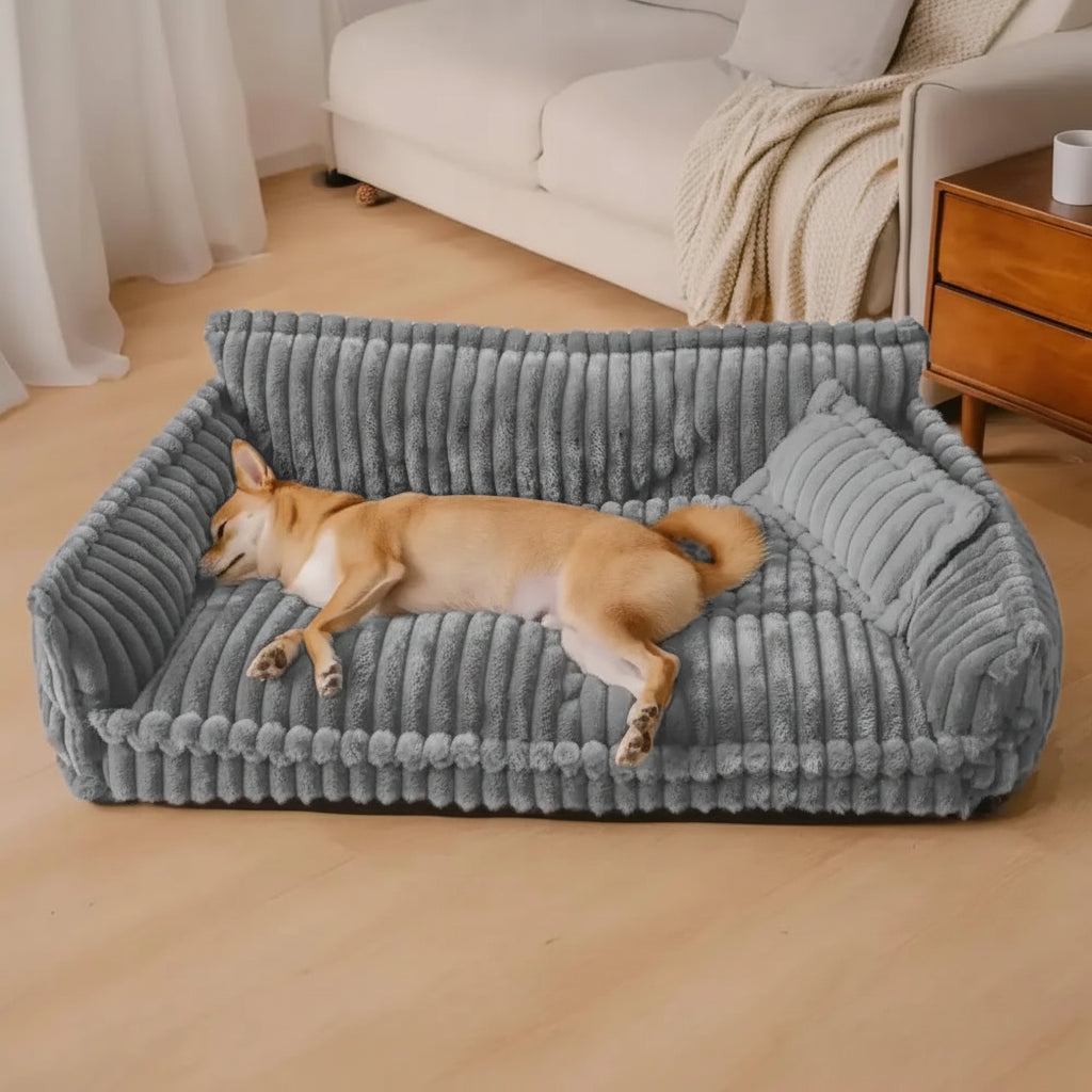 Cama para Cão Sofá Lavável com Bordas Elevadas para Cães Grandes