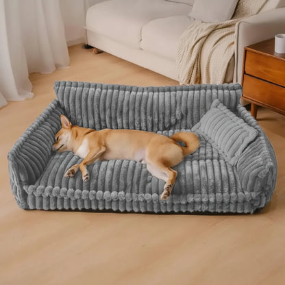Cama para Cão Sofá Lavável com Bordas Elevadas para Cães Grandes
