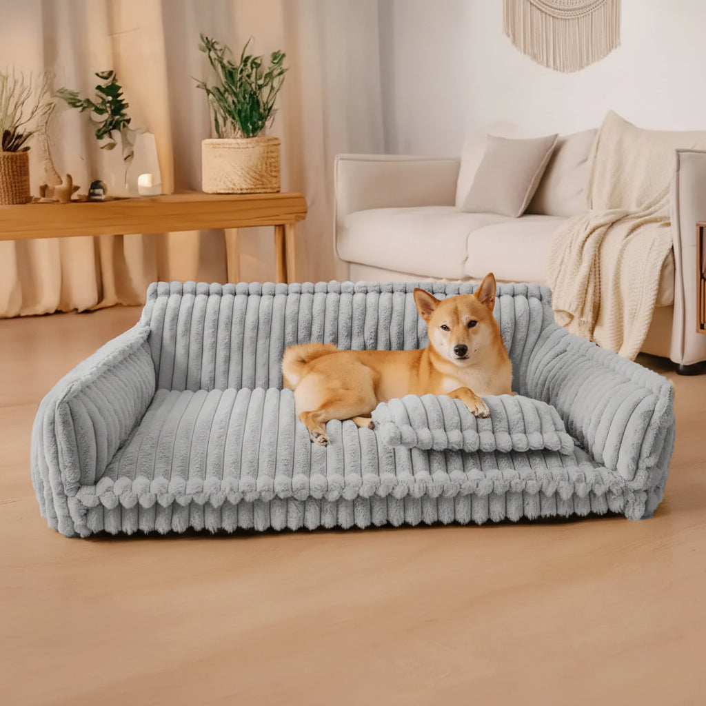 Cama para Cão Sofá Lavável com Bordas Elevadas para Cães Grandes