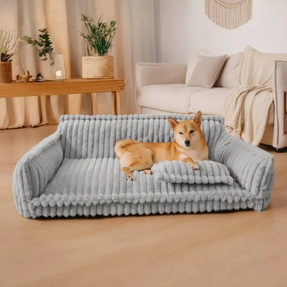 Cama para Cão Sofá Lavável com Bordas Elevadas para Cães Grandes