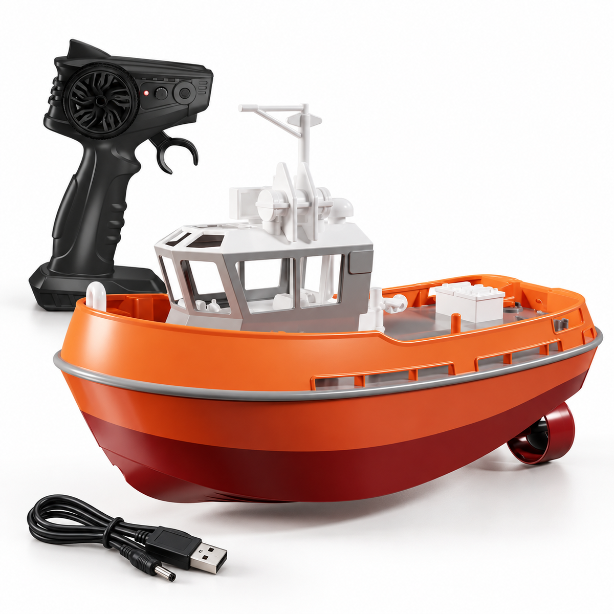 Dual Motor Rc Tugboat Electric Remote Controlled Fun