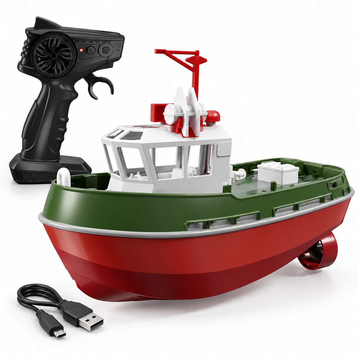 Dual Motor Rc Tugboat Electric Remote Controlled Fun