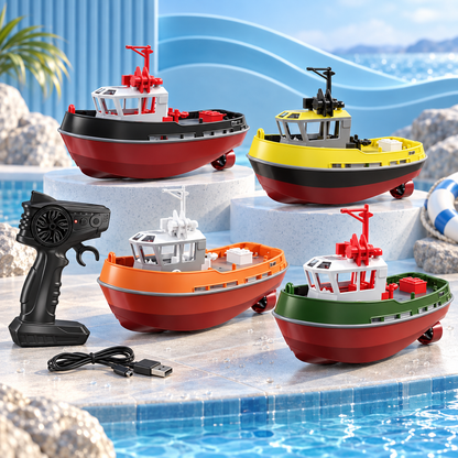 Dual Motor Rc Tugboat Electric Remote Controlled Fun