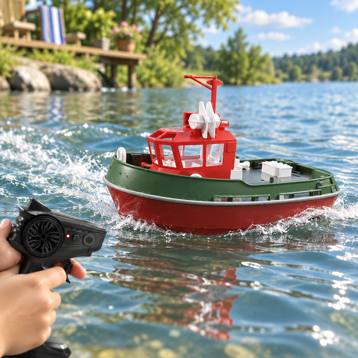 Dual Motor Rc Tugboat Electric Remote Controlled Fun