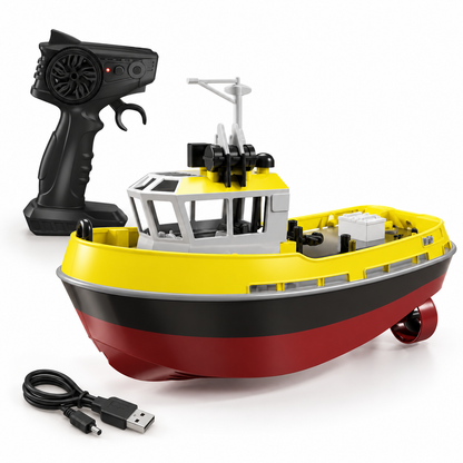 Dual Motor Rc Tugboat Electric Remote Controlled Fun