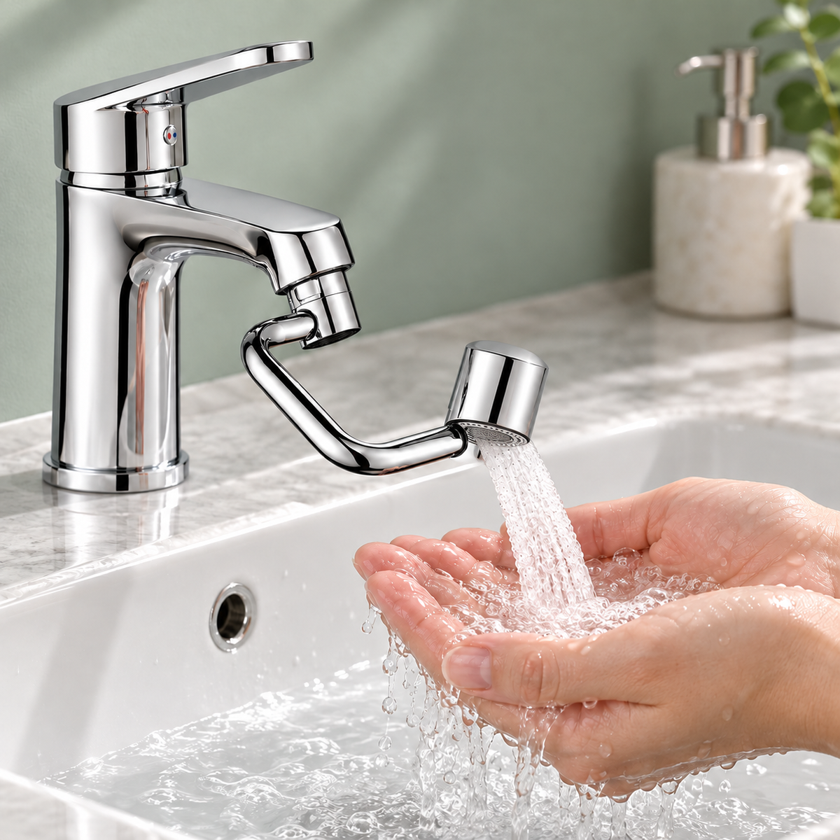 Dual Sprayer Faucet Extension Adjustable Swivel Sink