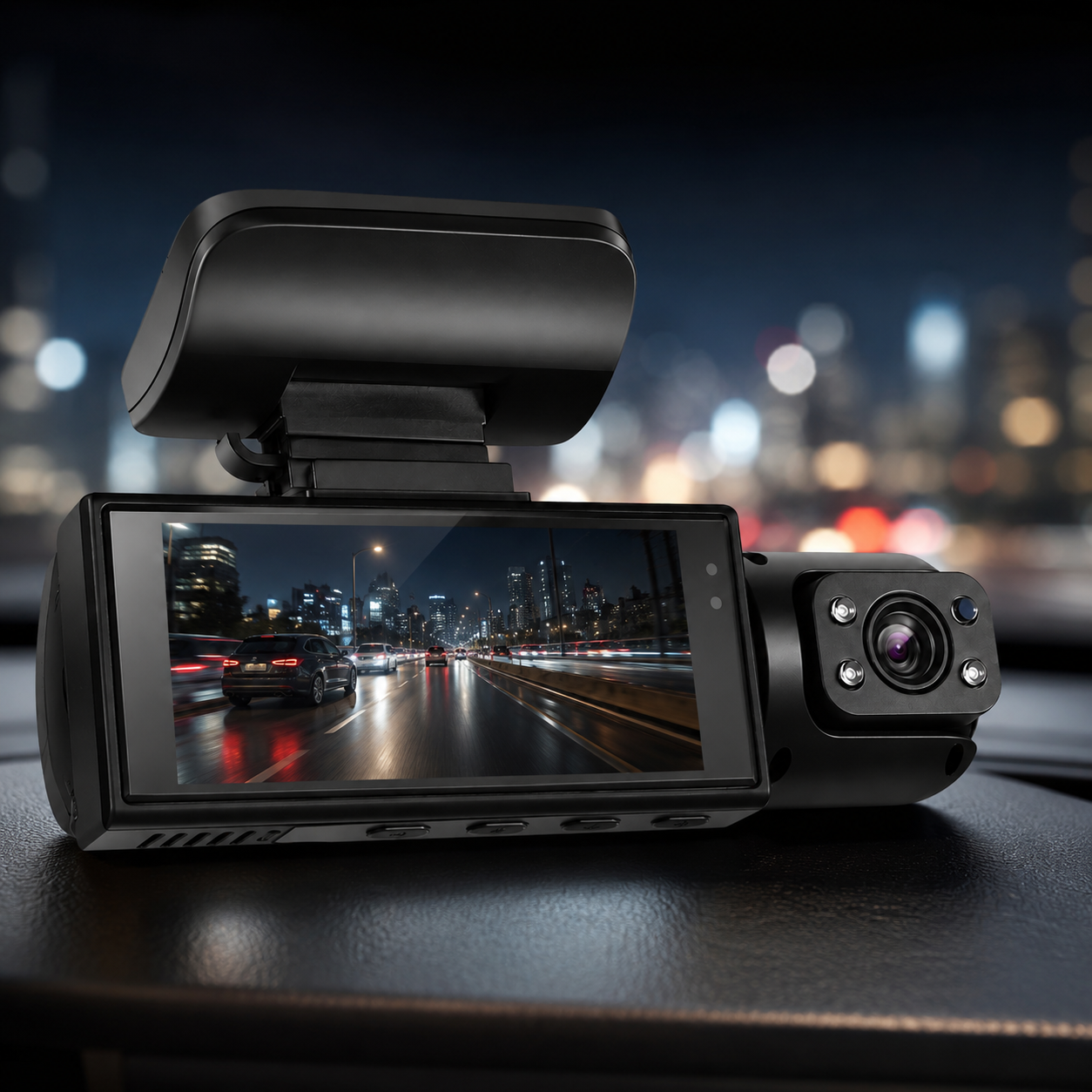 Dual Lens Dash Cam Night Vision Motion Detection Features