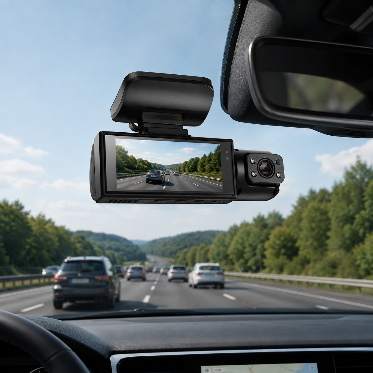 Dual Lens Dash Cam Night Vision Motion Detection Features
