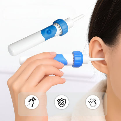 Pulitore per Orecchie Elettrico con Punta in Silicone Strumento Delicato per la Rimozione del Cerume