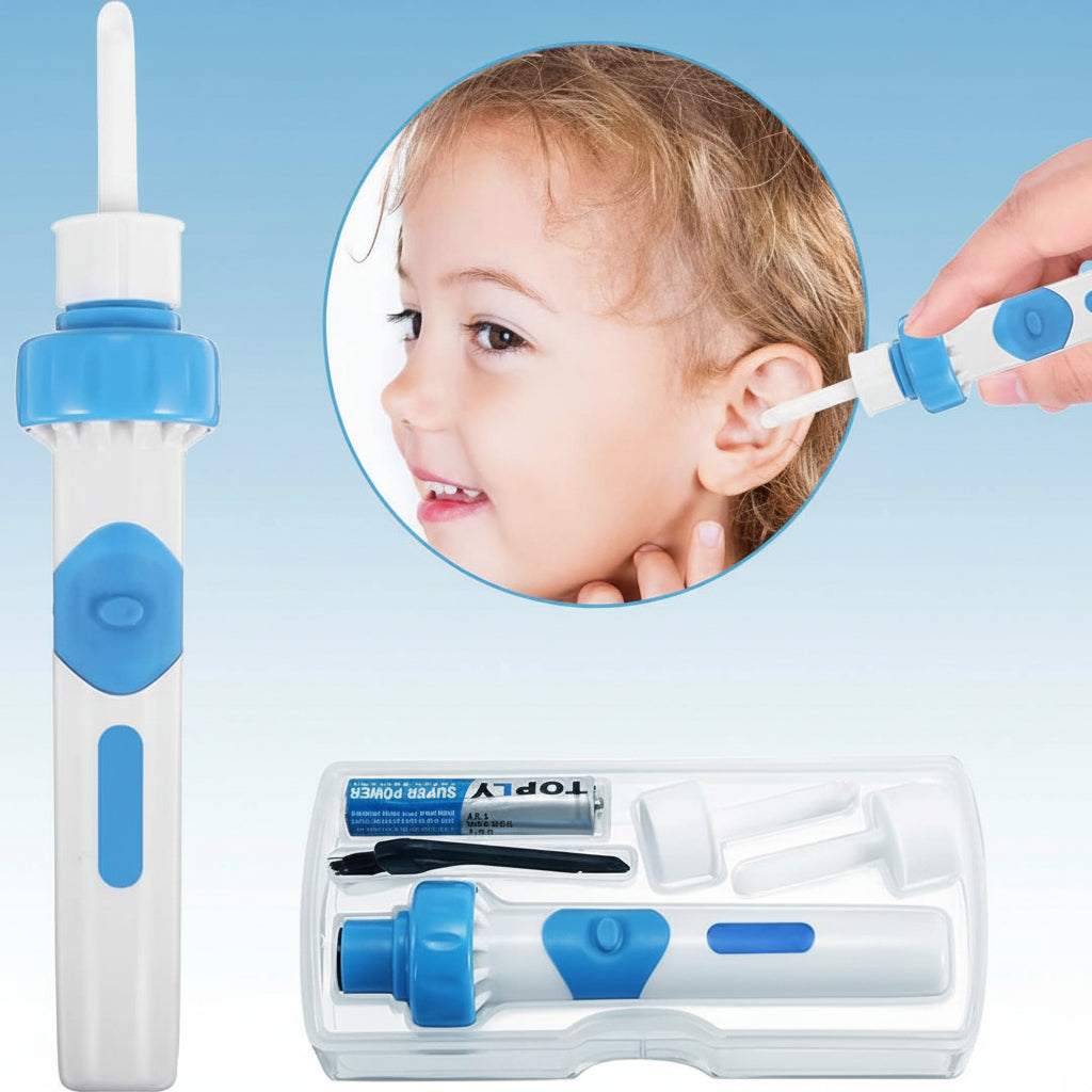 Pulitore per Orecchie Elettrico con Punta in Silicone Strumento Delicato per la Rimozione del Cerume