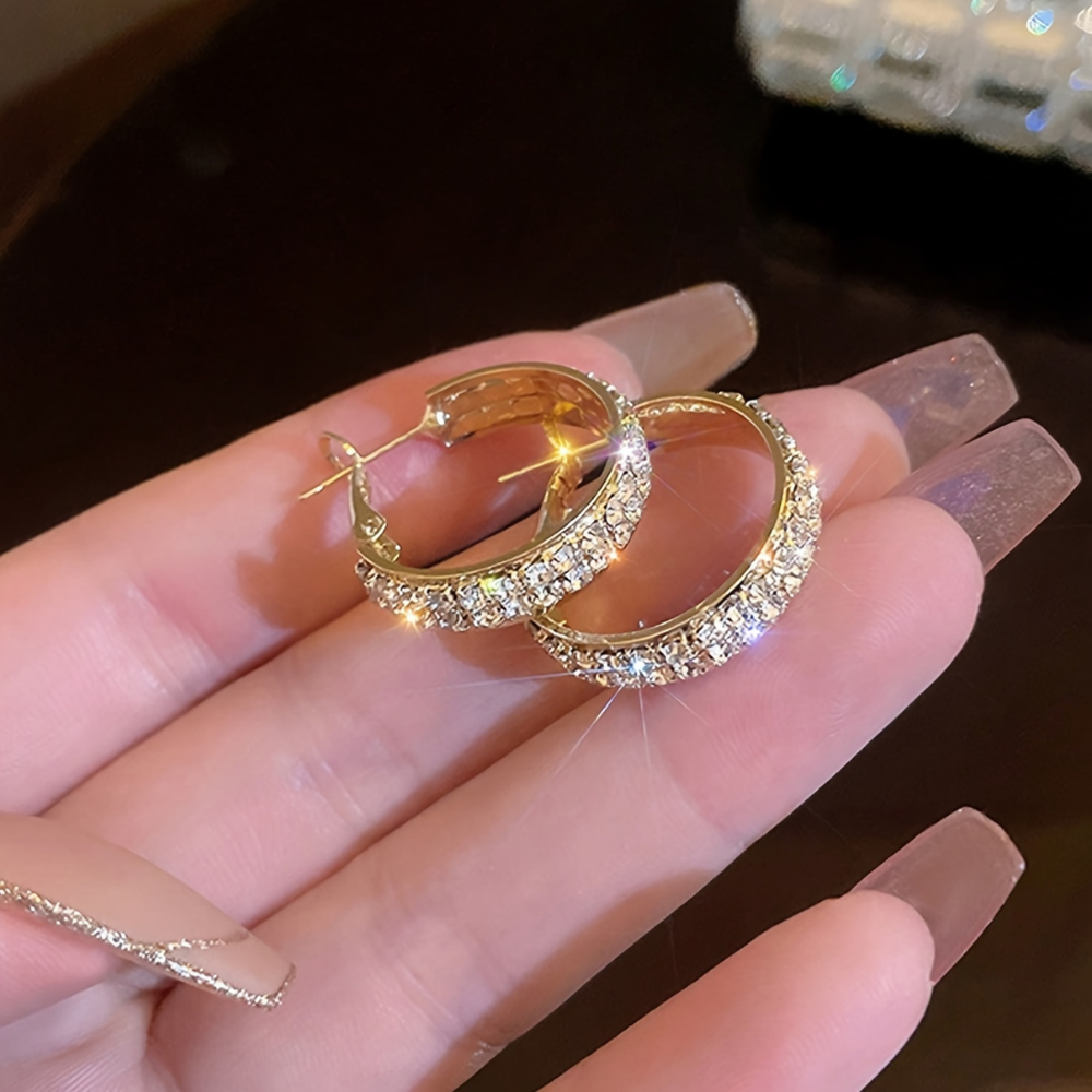Cercei Cadou de Ziua Mamei Aur Cristal Cerc Bijuterii Elegante