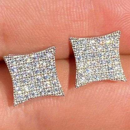 Earrings Mothers Day Gift Rhinestone Square Stud Elegant Jewelry