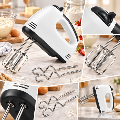 Electric Hand Mixer Easy Clean Handheld Mixer Compact