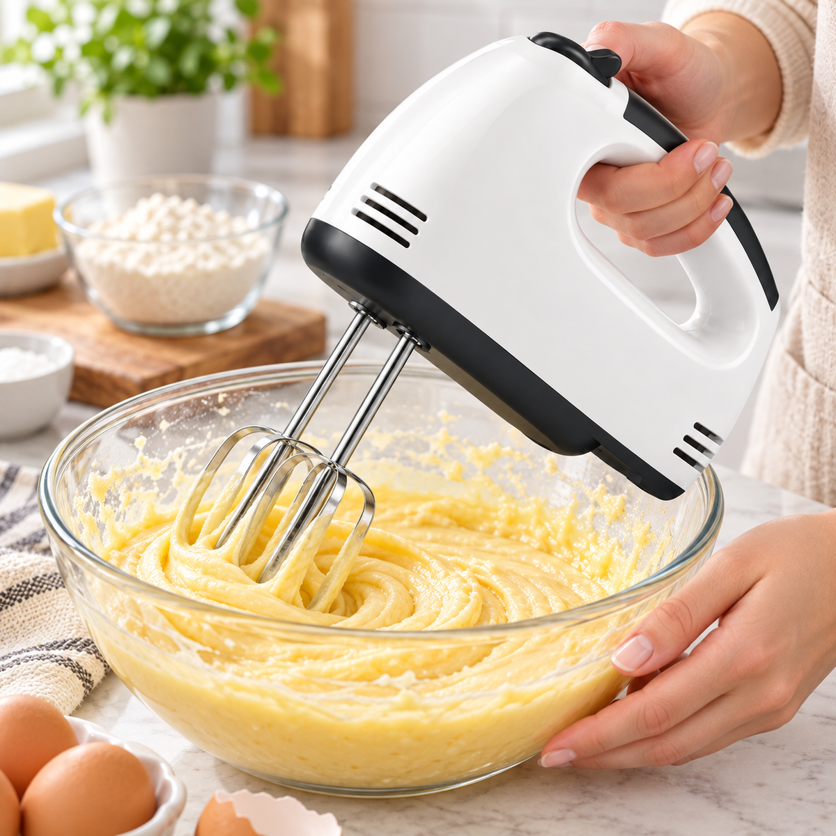 Electric Hand Mixer Easy Clean Handheld Mixer Compact