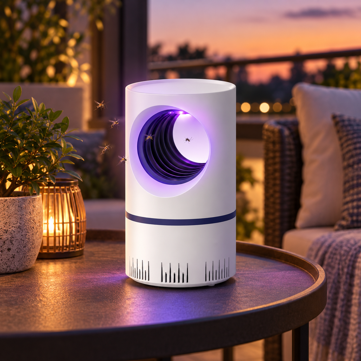 Lâmpada elétrica anti-mosquitos para interior, silenciosa, USB, uso noturno