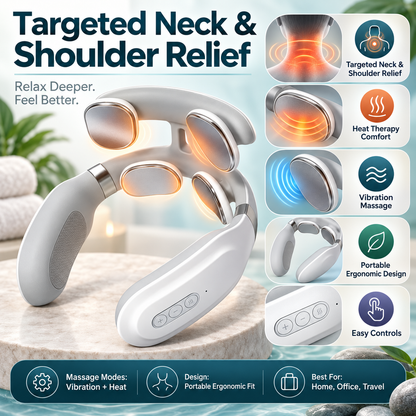 Electric Neck Massager Vibrating Shoulder Portable Relief
