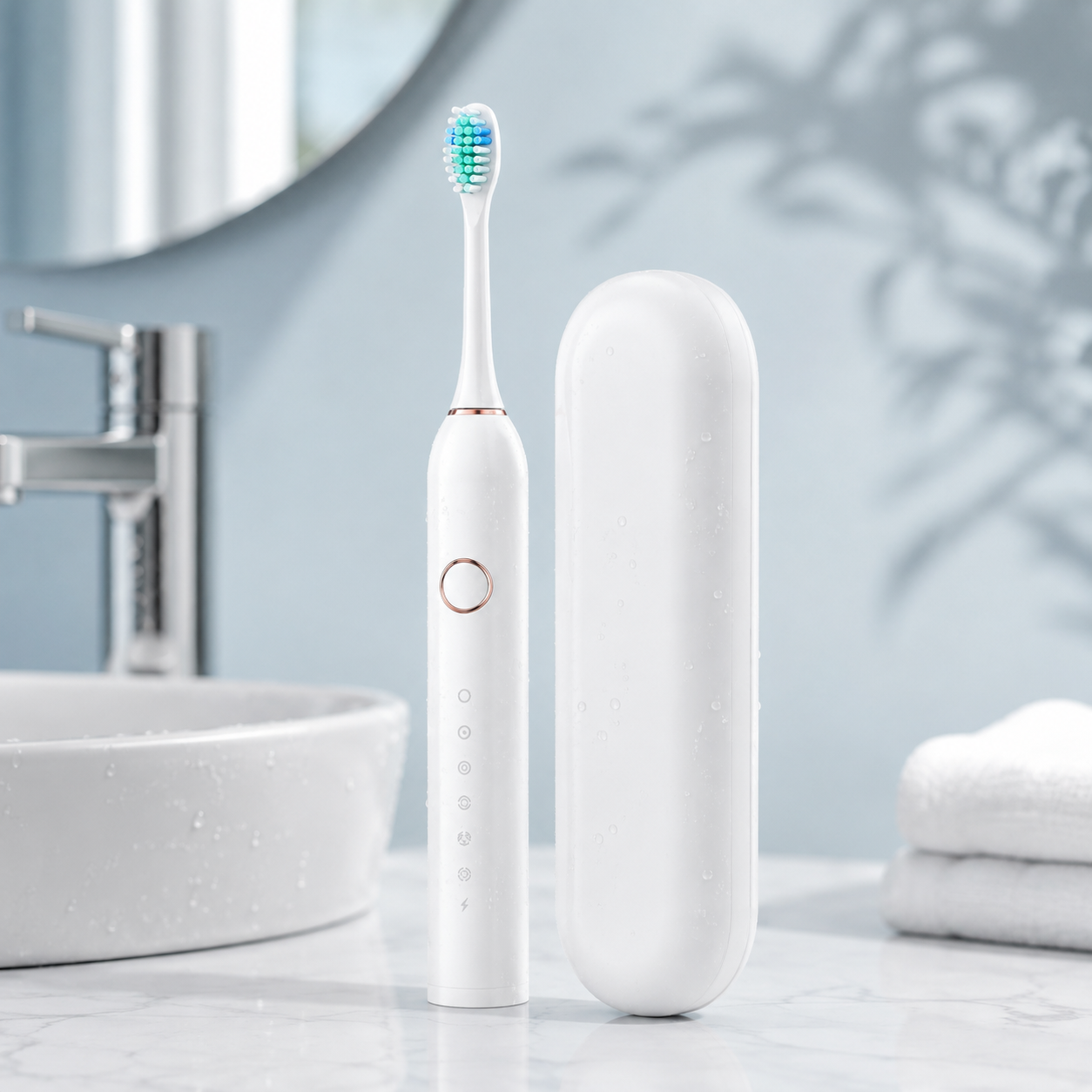 Escova de dentes elétrica recarregável com design à prova de água