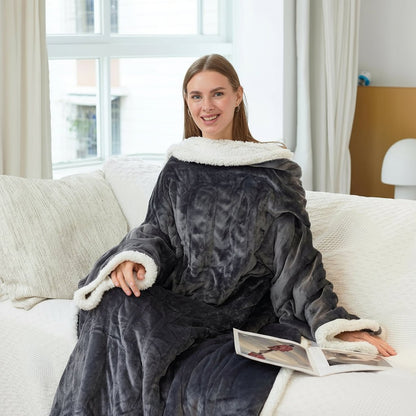 Electric Heated Blanket Wearable Sherpa Fleece Throw Adults