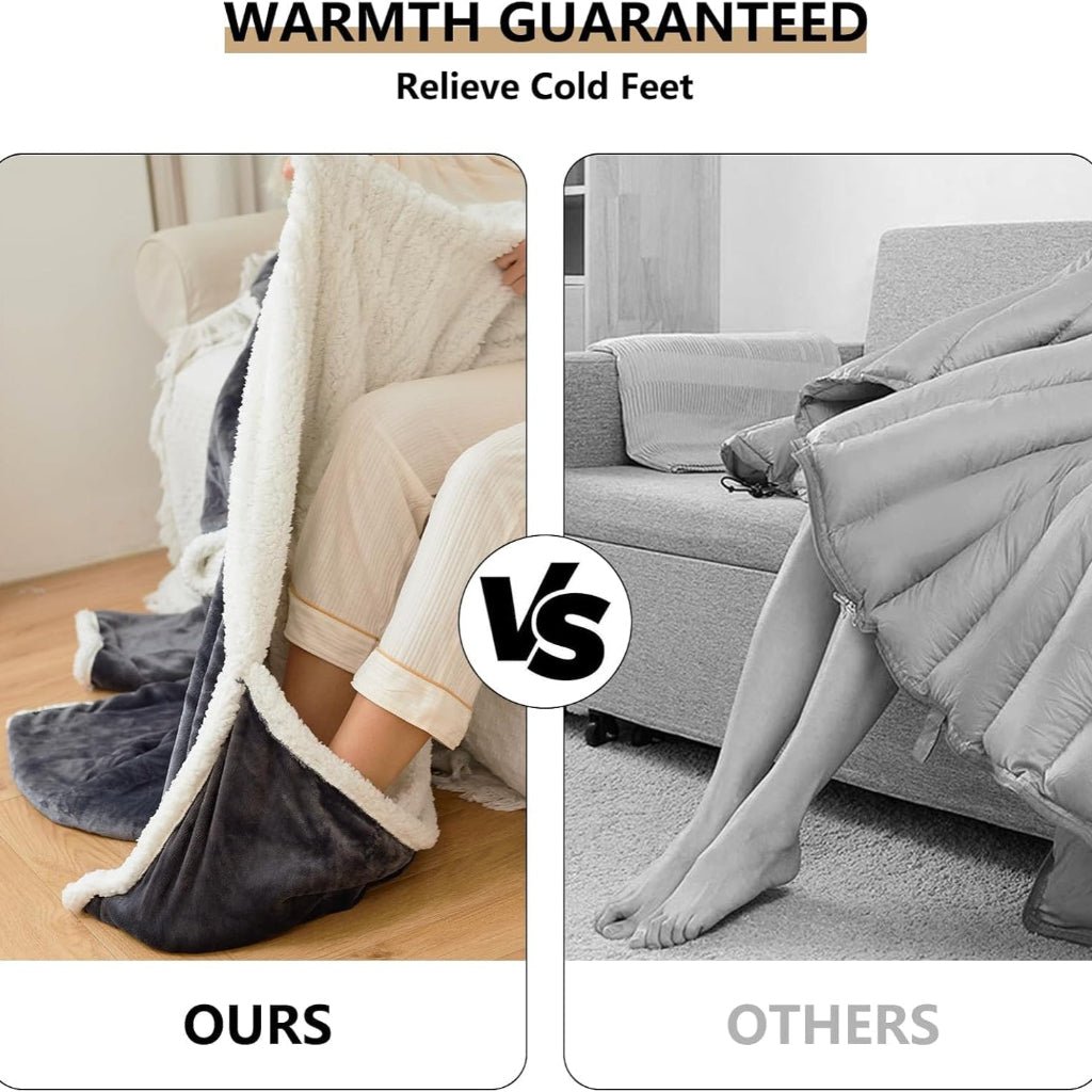 Electric Heated Blanket Wearable Sherpa Fleece Throw Adults - Image 7