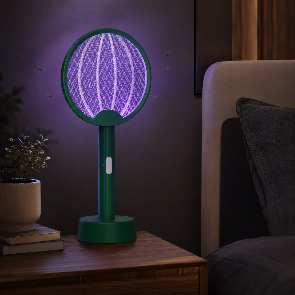Electric Mosquito Racket Foldable Zapper Handle Mesh