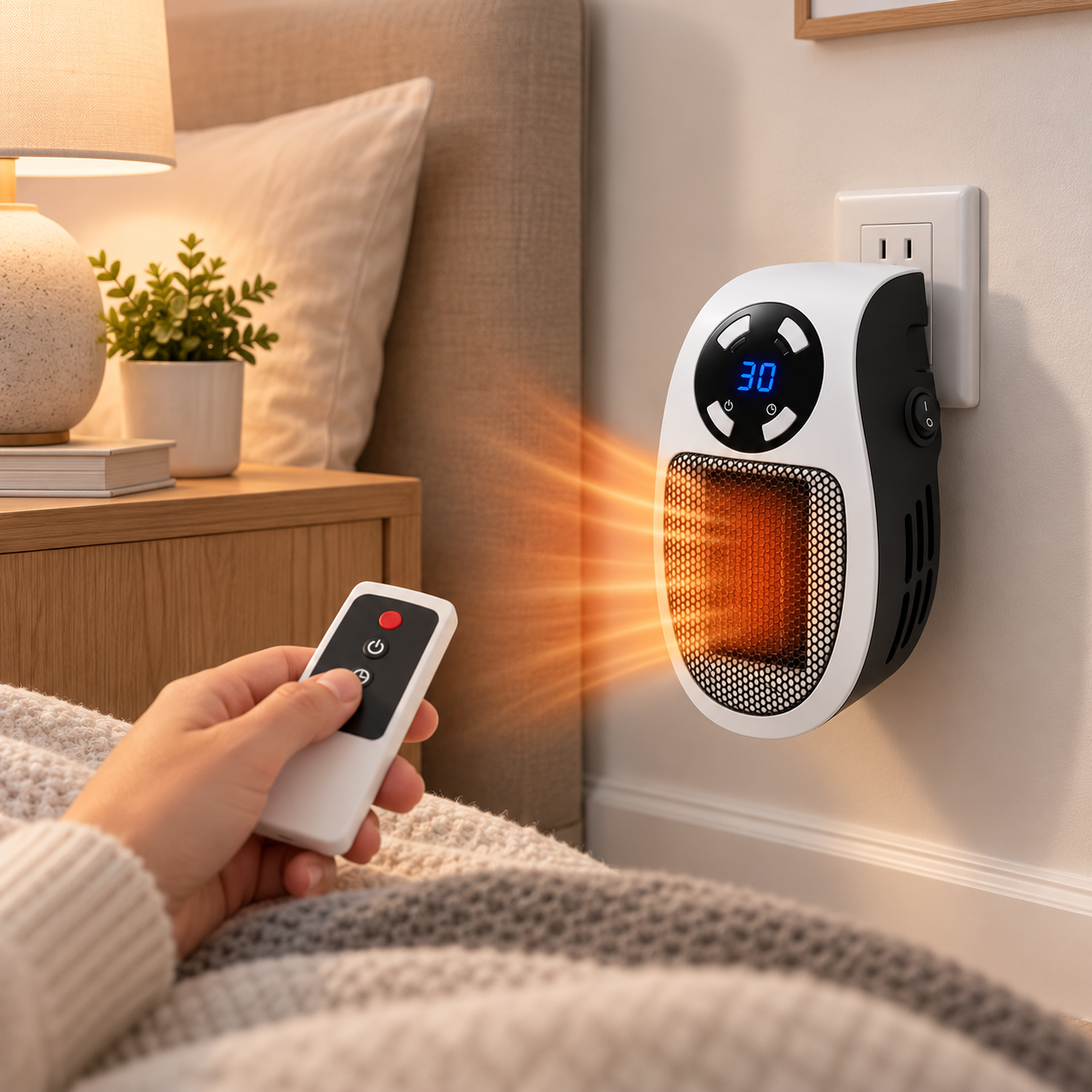 Elektrische Raumheizung mit Fernbedienung, kompakt und ölfrei