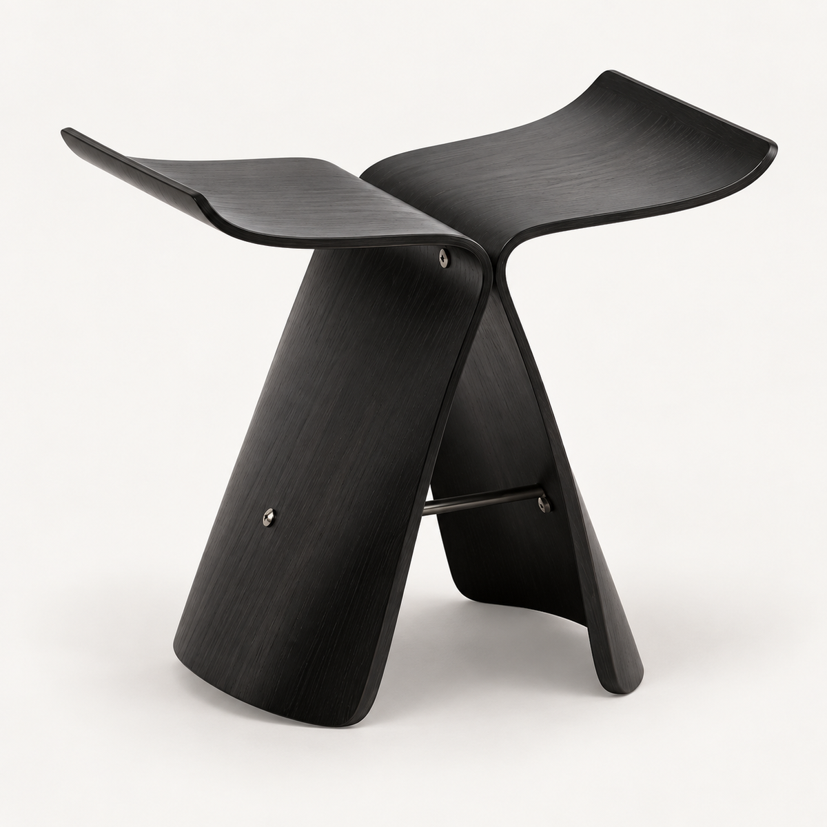 Taburete de madera elegante, otomana versátil, diseño moderno