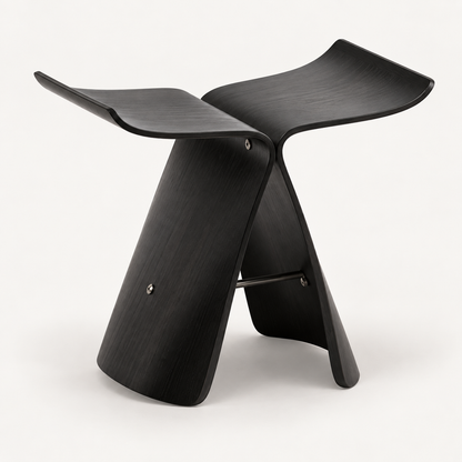 Taburete de madera elegante, otomana versátil, diseño moderno