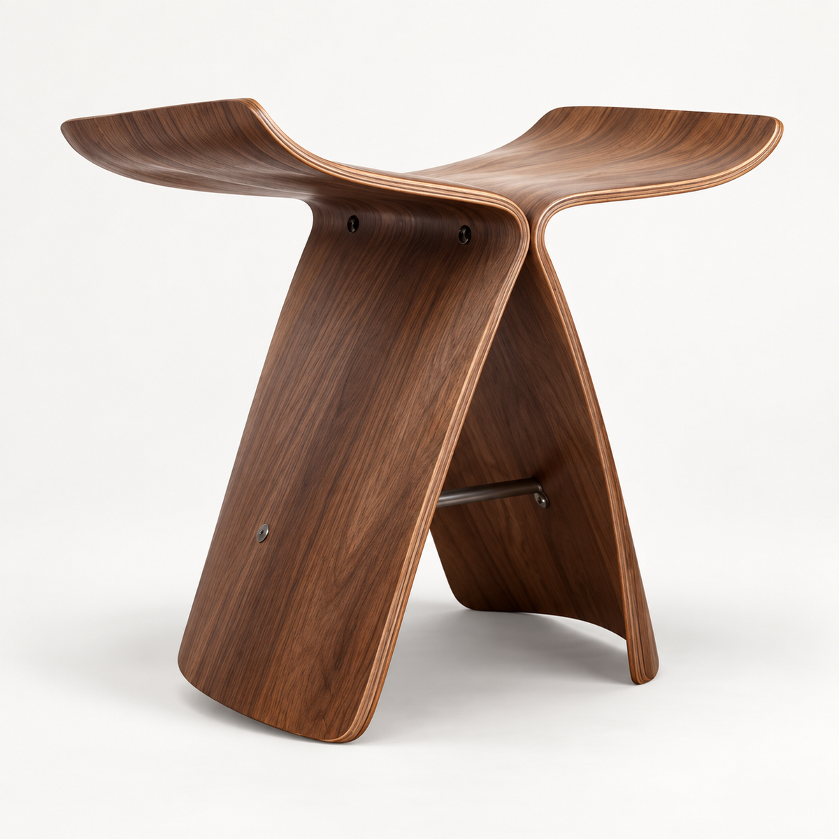 Taburete de madera elegante, otomana versátil, diseño moderno