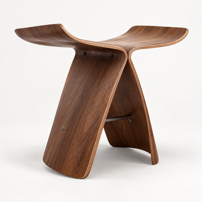Taburete de madera elegante, otomana versátil, diseño moderno