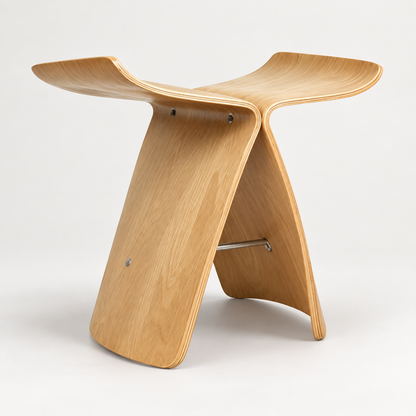 Taburete de madera elegante, otomana versátil, diseño moderno