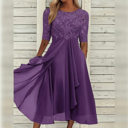 Vestido Largo Mujer Elegante Gasa Fiesta